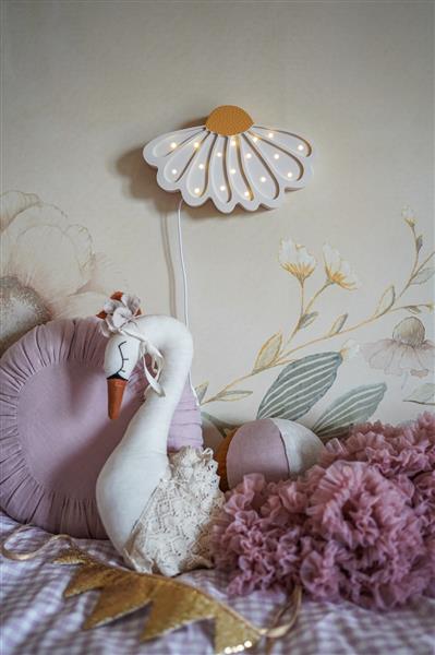 Grote foto houten decoratieve lamp daisy wit 2xaa batterijen zonder dimfunctie of afstandsbediening kinderen en baby complete kinderkamers