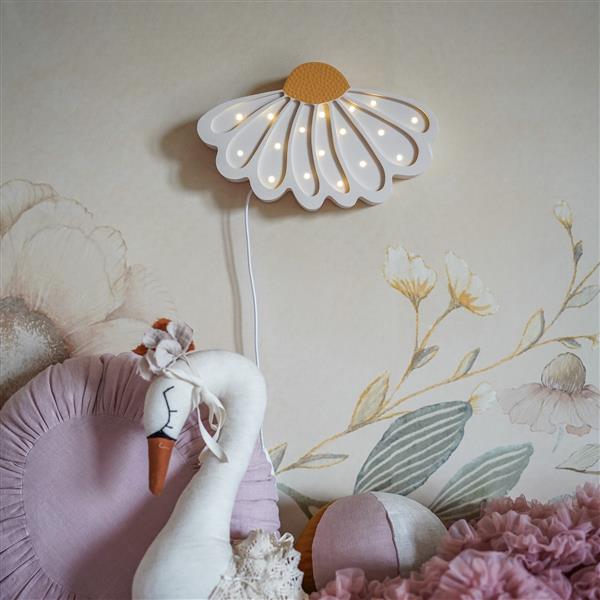Grote foto houten decoratieve lamp daisy wit 2xaa batterijen zonder dimfunctie of afstandsbediening kinderen en baby complete kinderkamers