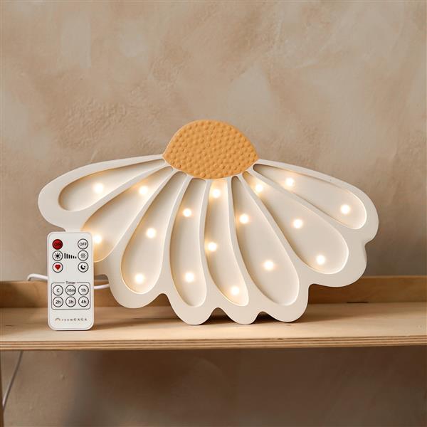 Grote foto houten decoratieve lamp daisy wit 2xaa batterijen zonder dimfunctie of afstandsbediening kinderen en baby complete kinderkamers