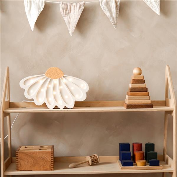 Grote foto houten decoratieve lamp daisy wit 2xaa batterijen zonder dimfunctie of afstandsbediening kinderen en baby complete kinderkamers