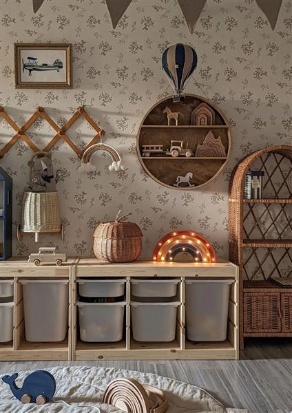 Grote foto houten decoratieve lamp regenboog naturel 2xaa batterijen zonder dimfunctie of afstandsbedienin kinderen en baby complete kinderkamers
