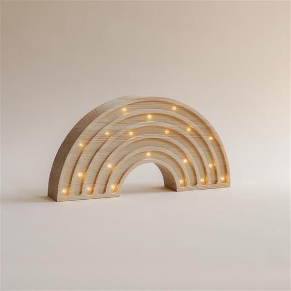 Grote foto houten decoratieve lamp regenboog naturel 2xaa batterijen zonder dimfunctie of afstandsbedienin kinderen en baby complete kinderkamers