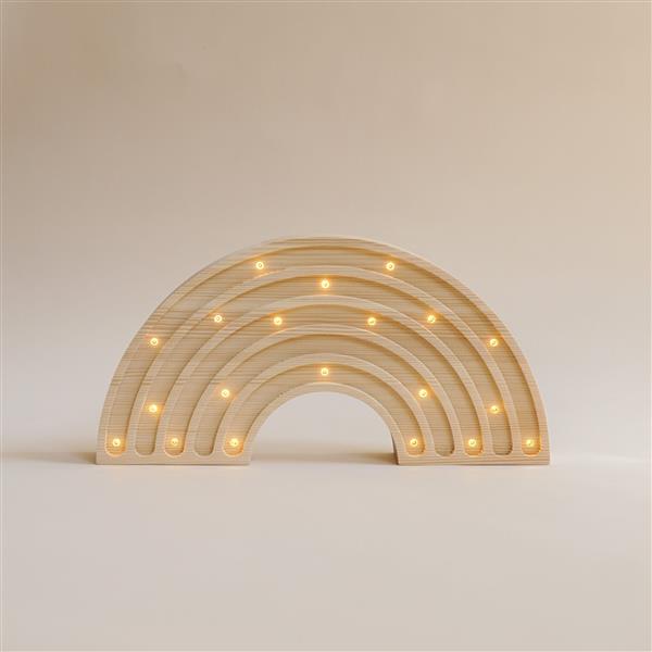 Grote foto houten decoratieve lamp regenboog naturel 2xaa batterijen zonder dimfunctie of afstandsbedienin kinderen en baby complete kinderkamers