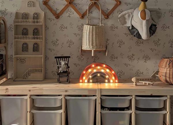 Grote foto houten lamp regenboog 2xaa batterijen zonder dimfunctie of afstandsbediening kinderen en baby complete kinderkamers
