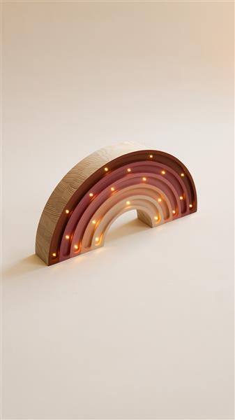 Grote foto houten lamp regenboog 2xaa batterijen zonder dimfunctie of afstandsbediening kinderen en baby complete kinderkamers
