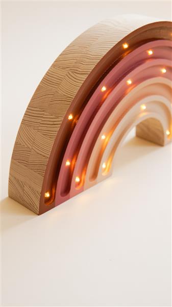 Grote foto houten lamp regenboog 2xaa batterijen zonder dimfunctie of afstandsbediening kinderen en baby complete kinderkamers