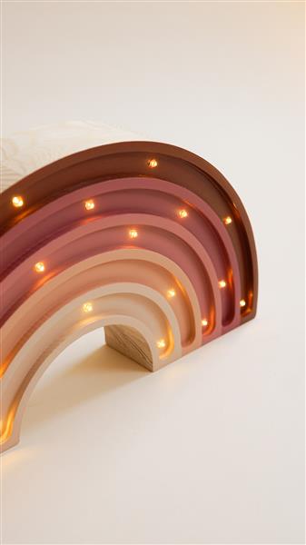 Grote foto houten lamp regenboog 2xaa batterijen zonder dimfunctie of afstandsbediening kinderen en baby complete kinderkamers