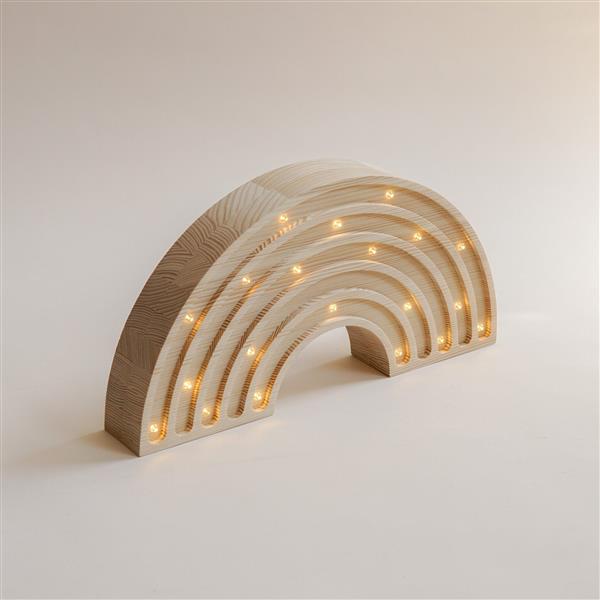 Grote foto houten decoratieve lamp regenboog naturel 2xaa batterijen zonder dimfunctie of afstandsbedienin kinderen en baby complete kinderkamers