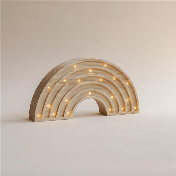Grote foto houten decoratieve lamp regenboog naturel 2xaa batterijen zonder dimfunctie of afstandsbedienin kinderen en baby complete kinderkamers