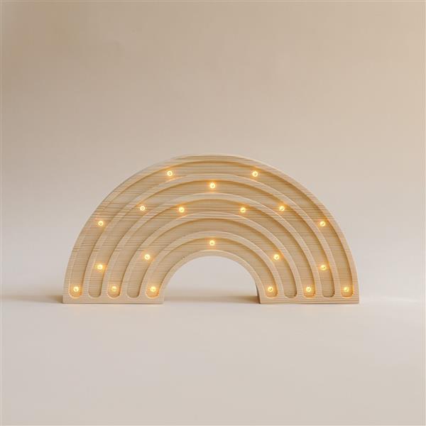 Grote foto houten decoratieve lamp regenboog naturel 2xaa batterijen zonder dimfunctie of afstandsbedienin kinderen en baby complete kinderkamers