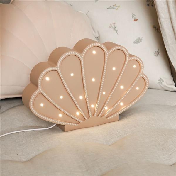 Grote foto houten decoratieve lamp zeeschelp beige 2xaa batterijen zonder dimfunctie of afstandsbediening kinderen en baby complete kinderkamers