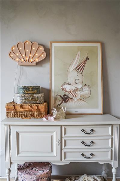 Grote foto houten decoratieve lamp zeeschelp beige 2xaa batterijen zonder dimfunctie of afstandsbediening kinderen en baby complete kinderkamers