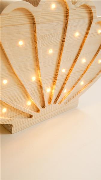 Grote foto houten decoratieve lamp zeeschelp naturel 2xaa batterijen zonder dimfunctie of afstandsbedienin kinderen en baby complete kinderkamers