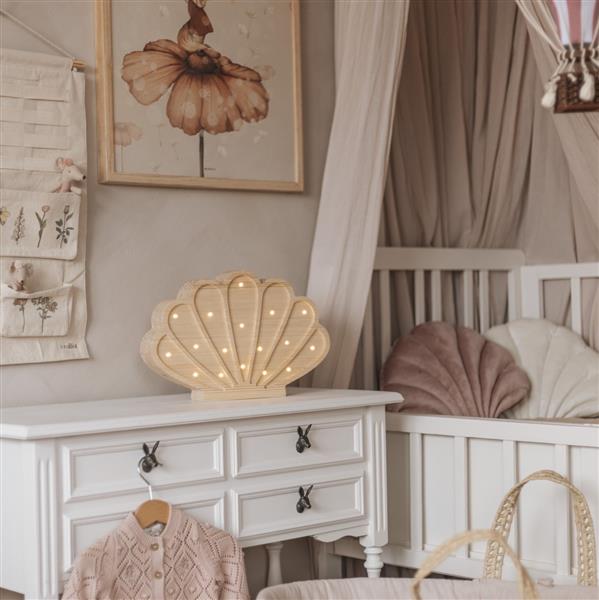 Grote foto houten decoratieve lamp zeeschelp naturel 2xaa batterijen zonder dimfunctie of afstandsbedienin kinderen en baby complete kinderkamers