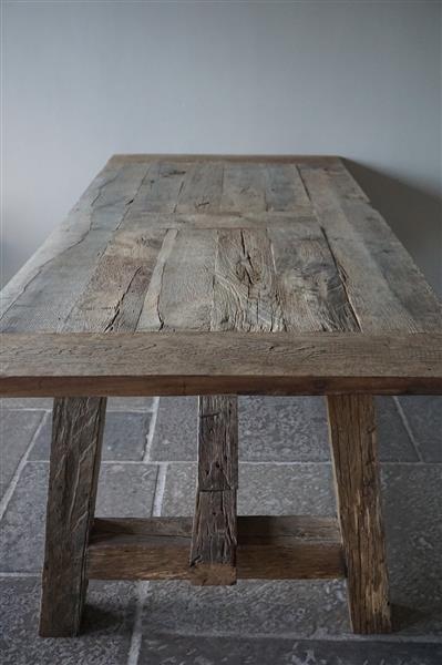 Grote foto kloostertafel massief eikenhout h79xb100xl220 cm huis en inrichting woningdecoratie