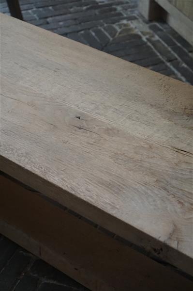 Grote foto eettafel bankje oud eikenhout bolpoot b160 cm huis en inrichting woningdecoratie