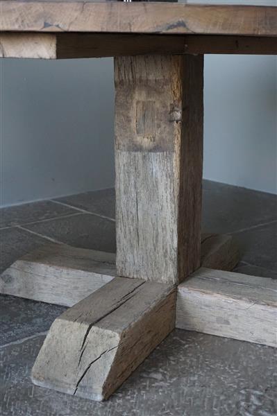 Grote foto eetkamertafel rond geborsteld oud eiken 160 cm huis en inrichting woningdecoratie