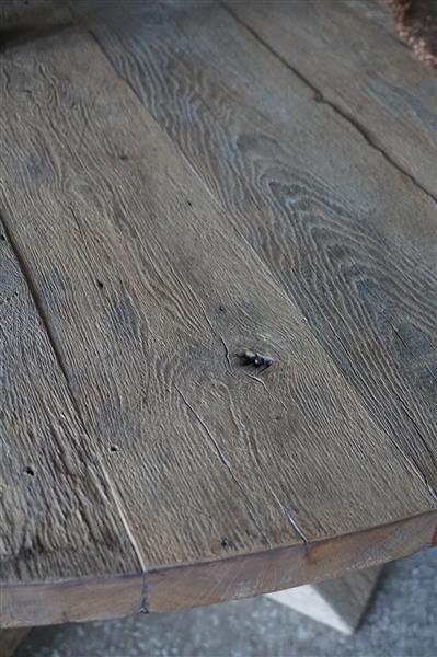 Grote foto eetkamertafel rond geborsteld oud eiken 160 cm huis en inrichting woningdecoratie