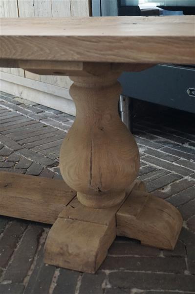 Grote foto eettafel bankje oud eikenhout bolpoot b160 cm huis en inrichting woningdecoratie