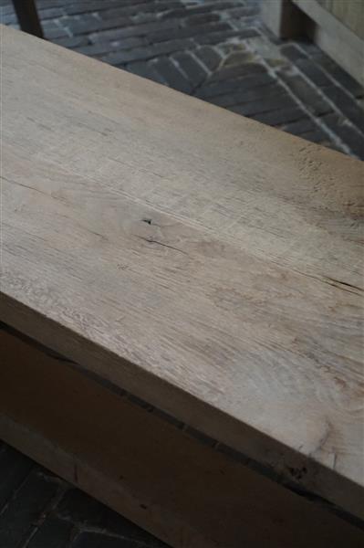 Grote foto eettafel bankje oud eikenhout bolpoot b160 cm huis en inrichting woningdecoratie