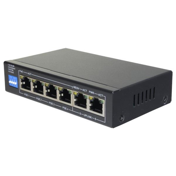 Grote foto safire poe switch 60w unmanaged 4 poorten 2 uplink tot 100mbps sf sw0604poe 60 computers en software netwerkkaarten routers en switches