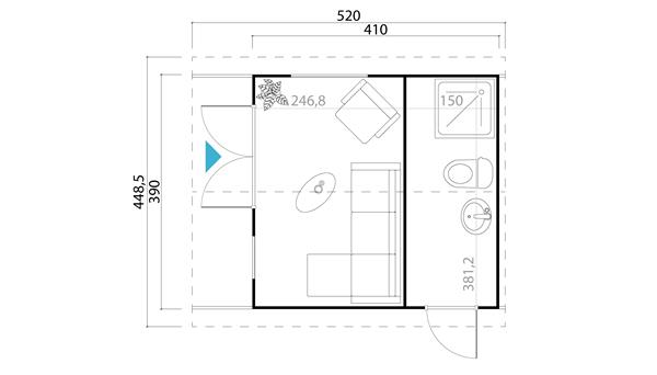 Grote foto tuinhuis blokhut murano 1 set 390x410 cm tuin en terras tuinhuisjes en blokhutten