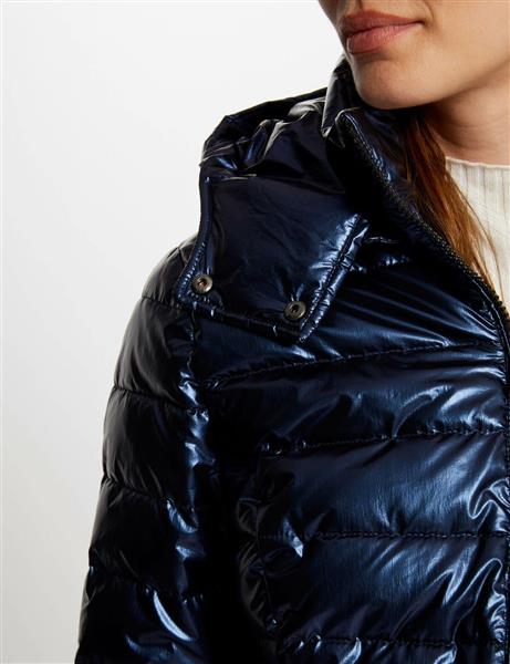 Grote foto gemetalliseerde gewatteerde jas met capuchon 242 gelola blauw kleding dames jassen zomer