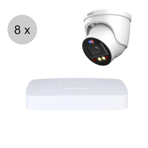 Grote foto dahua 4k ip cameraset tioc 8 turret dome camera actieve afschrikking motorzoom 40m ips audio tv en foto videobewakingsapparatuur