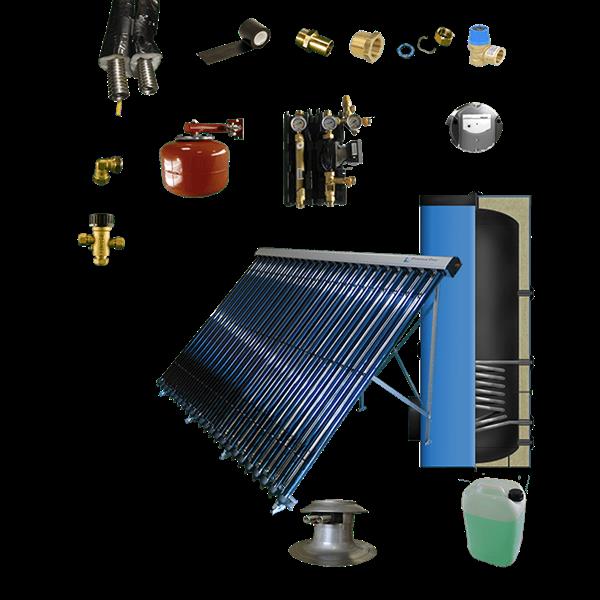 Grote foto tapwater zonneboiler 300l prisma pro 24 5 meter dn16 dubbel ht ge soleerd flex rvs plat dak doe het zelf en verbouw geisers en boilers