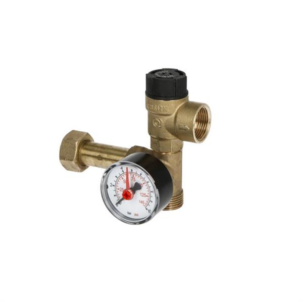 Grote foto overdruk met manometer solar pompgroep doe het zelf en verbouw geisers en boilers
