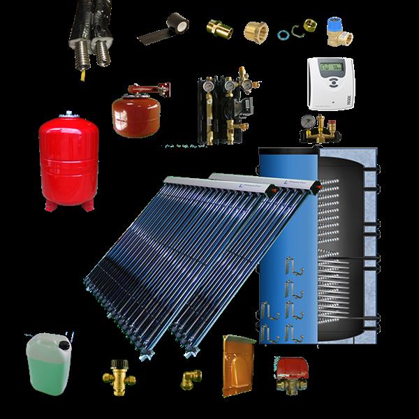 Grote foto cv verwarming en tapwater zonneboiler 300l 2x prisma pro 18 met hygi ne boiler 5 meter dn16 dubbe doe het zelf en verbouw geisers en boilers