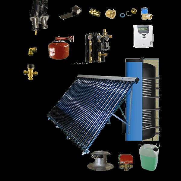Grote foto cv verwarming en tapwater zonneboiler 200l prisma pro 24 5 meter dn16 dubbel ht ge soleerd flex rvs doe het zelf en verbouw geisers en boilers
