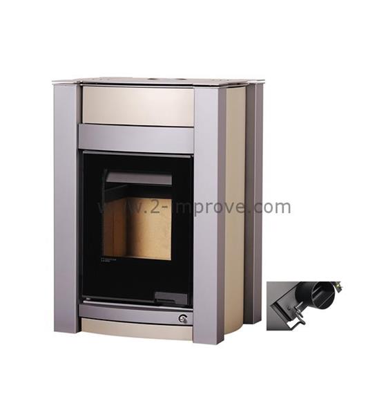 Grote foto aquaflame vario kalmar cv houtkachel gebroken wit metallic handmatige bediening huis en inrichting kachels en openhaarden