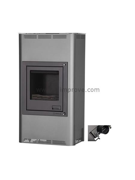Grote foto aquaflame 17 cv houtkachel grijs handmatige bediening huis en inrichting kachels en openhaarden