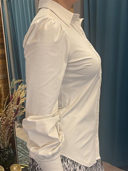 Grote foto travel blouse pofmouw uni kit 2037 kleding dames blouses