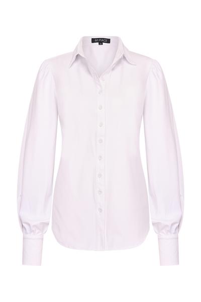 Grote foto travel blouse pofmouw uni white 2037 kleding dames blouses