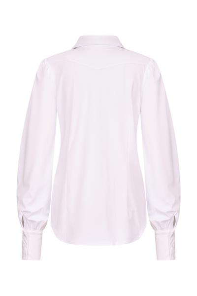Grote foto travel blouse pofmouw uni white 2037 kleding dames blouses