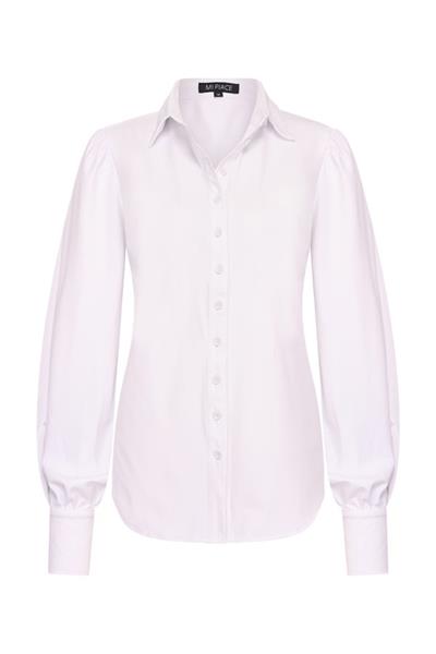 Grote foto travel blouse pofmouw uni white 2037 kleding dames blouses