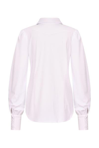 Grote foto travel blouse pofmouw uni white 2037 kleding dames blouses