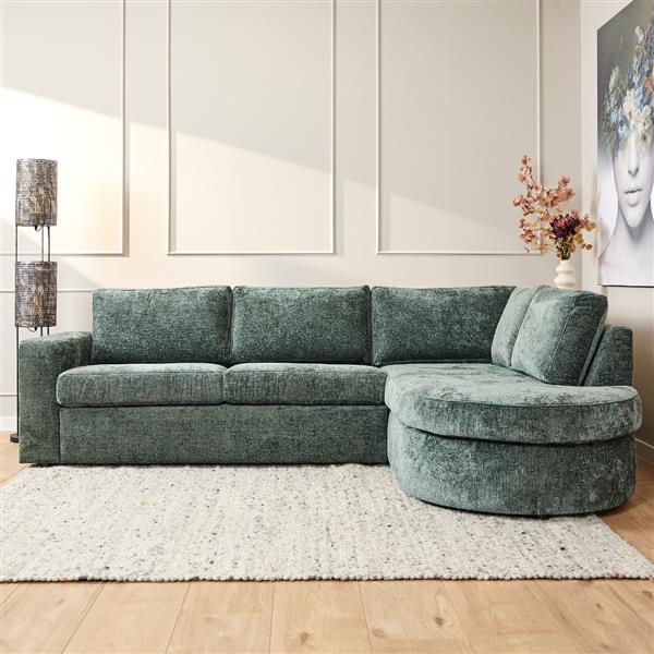 Grote foto mysofa alma green 2 5 zits divan rechts 5 jaar garantie huis en inrichting bankstellen
