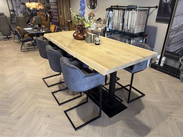 Grote foto sale bartafel eiken 240cm 6 barkrukken compleet huis en inrichting eettafels