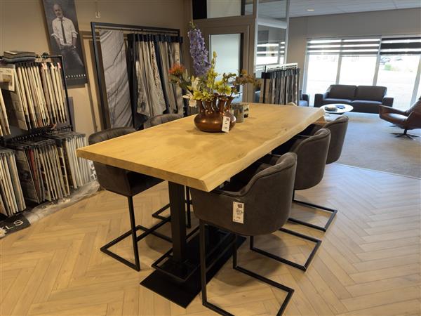 Grote foto sale bartafel eiken 240cm 6 barkrukken compleet huis en inrichting eettafels