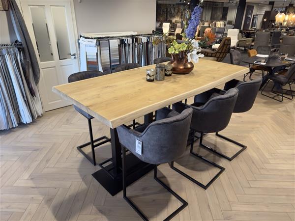 Grote foto sale bartafel eiken 240cm 6 barkrukken compleet huis en inrichting eettafels