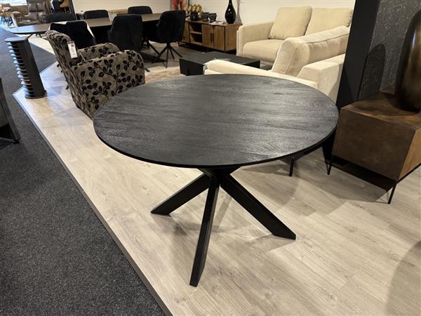 Grote foto sale mango eettafel zwart rond 110 huis en inrichting eettafels