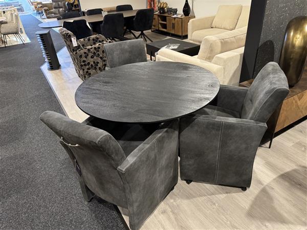 Grote foto sale mango eettafel zwart rond 110 huis en inrichting eettafels