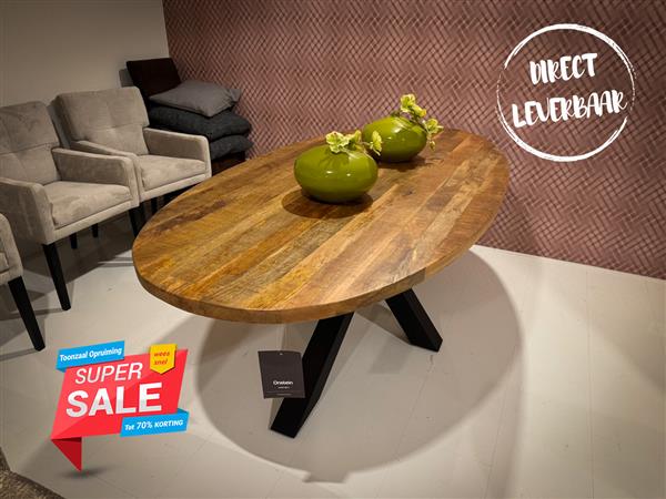 Grote foto sale mango eettafel ovaal 220x110cm huis en inrichting eettafels