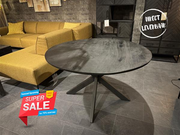 Grote foto sale mango eettafel zwart rond 130 huis en inrichting eettafels