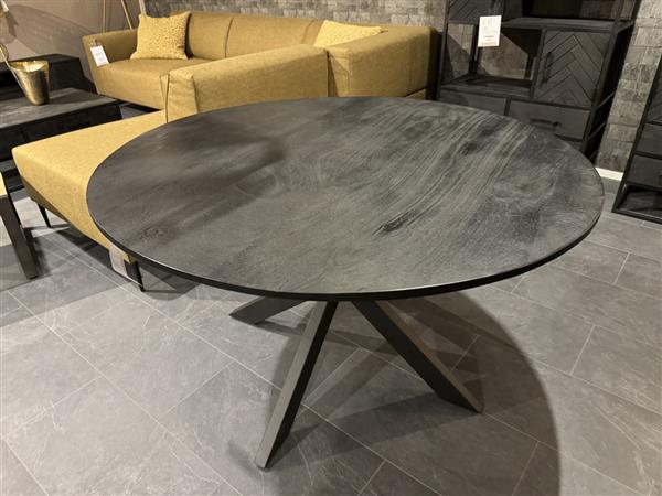 Grote foto sale mango eettafel zwart rond 130 huis en inrichting eettafels
