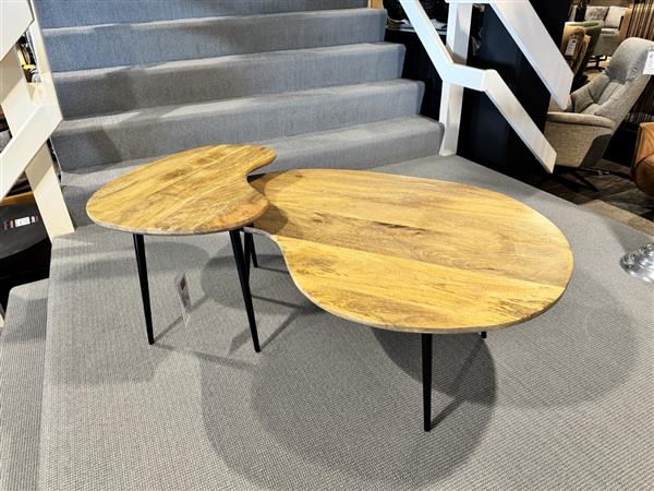 Grote foto sale salontafel set verona smooth naturel mango huis en inrichting eettafels
