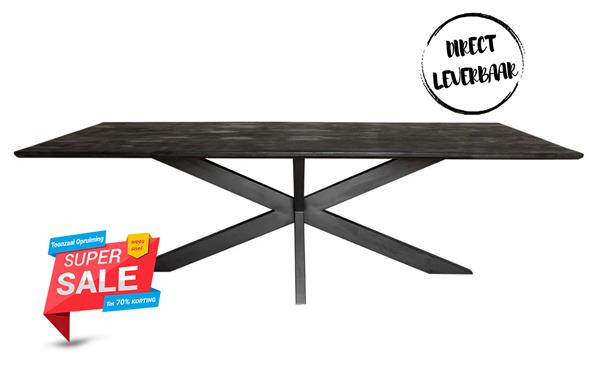 Grote foto sale eettafel 240cm zwart mango spinpoot huis en inrichting eettafels